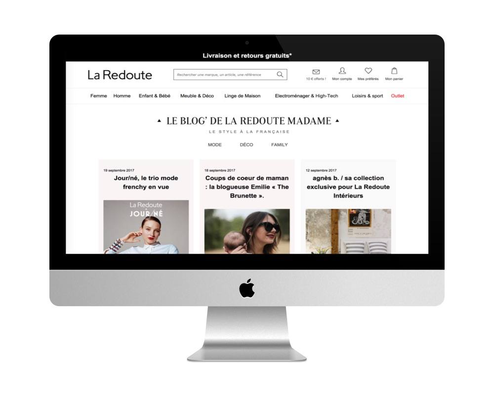 Le blog de la Redoute fait avec WordPress