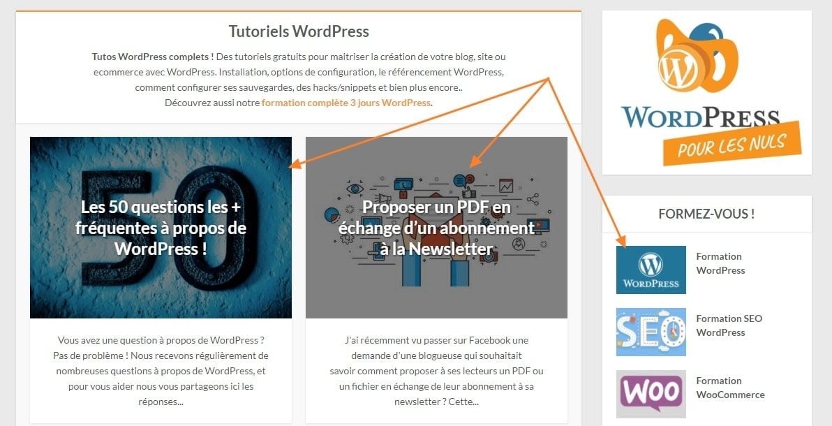 images mises a la une WordPress