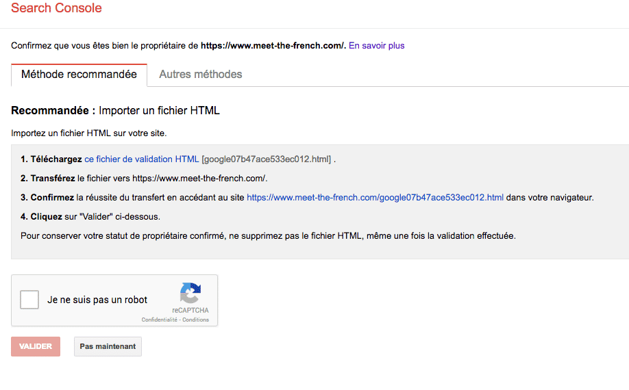 fichier de validation HTML