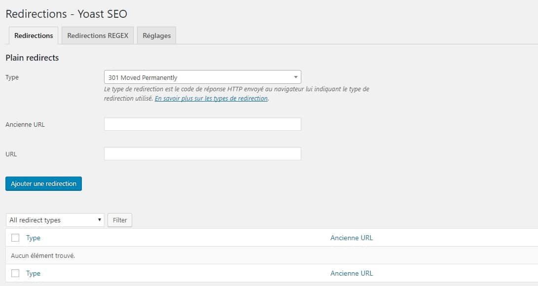 redirections YOAST SEO