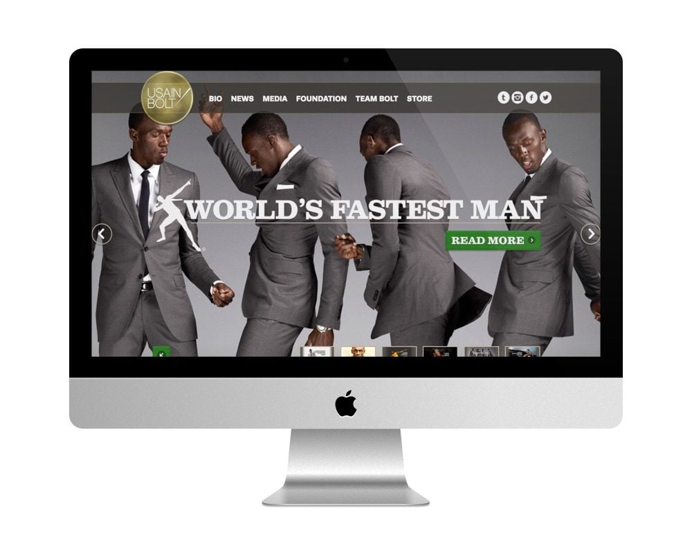 Site officiel d'Usain Bolt est fait avec WP