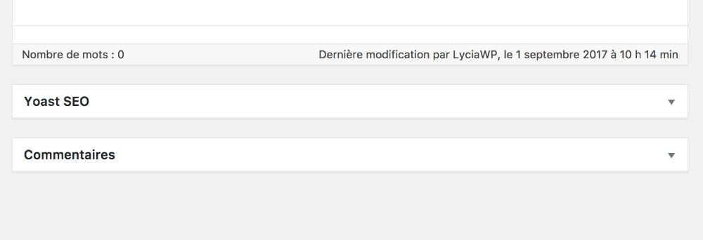 Les encarts en bas de page