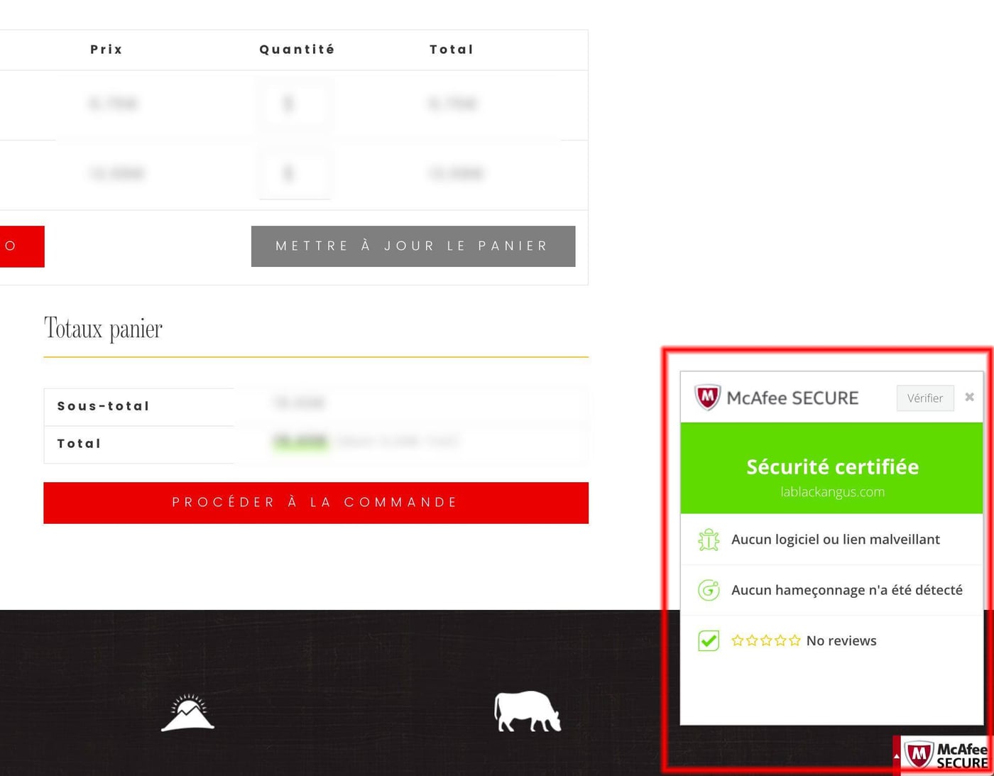 Signaux de confiance - McAfee Secure