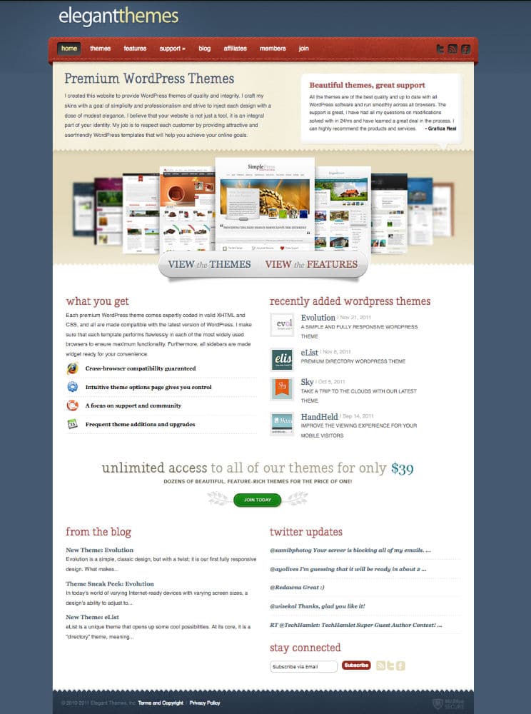 La version du site de ET à la fin 2011