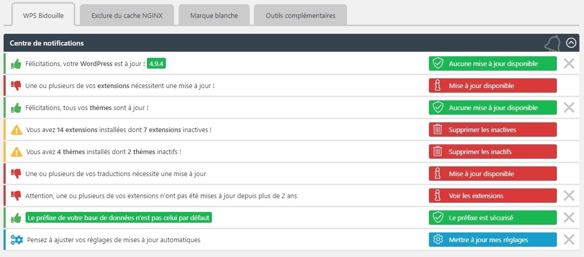notifications centre WPS Bidouille