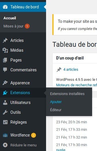 Migrer Joomla vers WordPress - Ajouter extension - 1