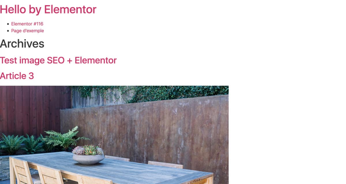 Avec le thème Hello d'activé