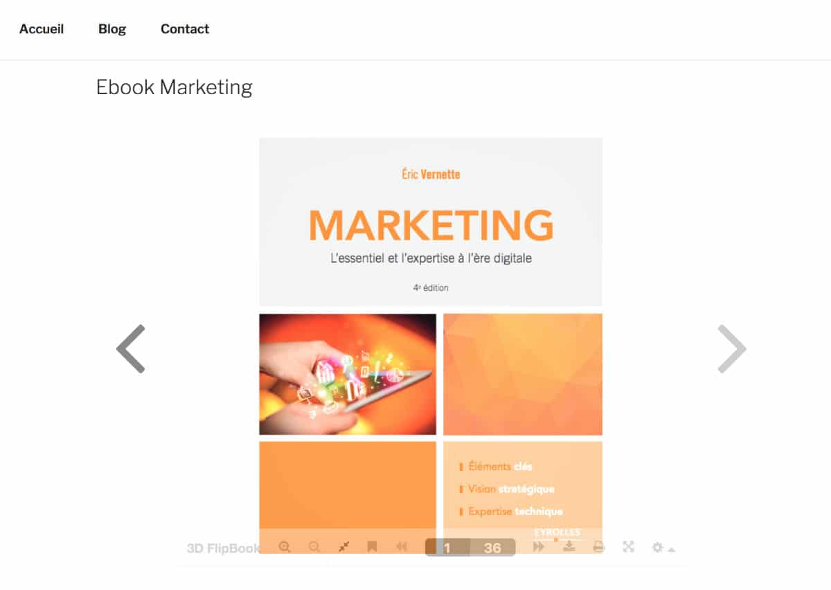 3D FlipBook en frontend