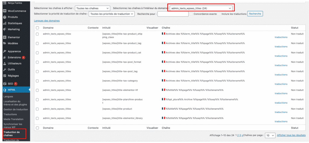 yoast SEO multilingual WPML admin
