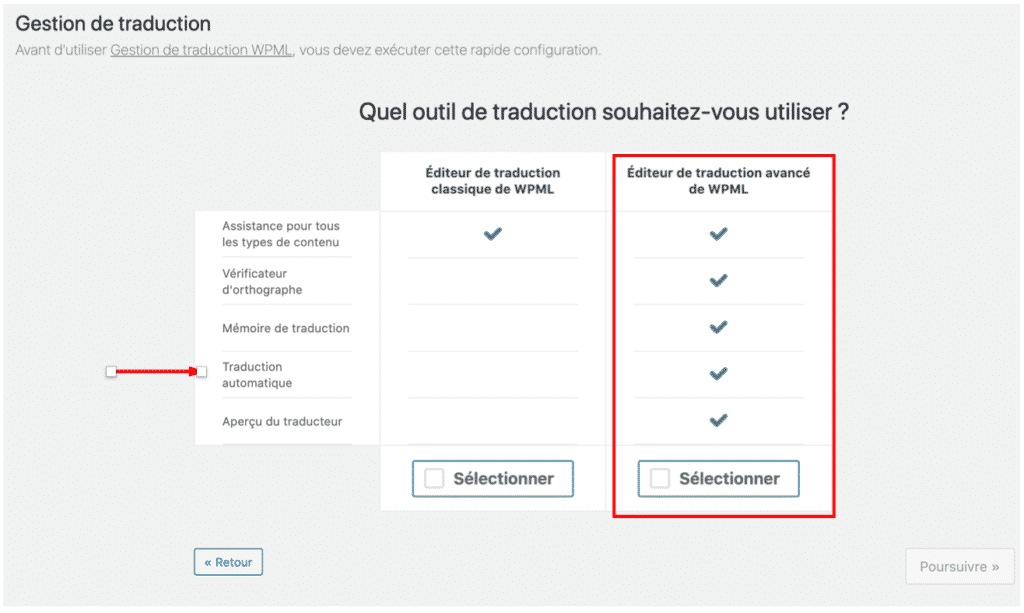 editeur classique vs editeur avancé wpml