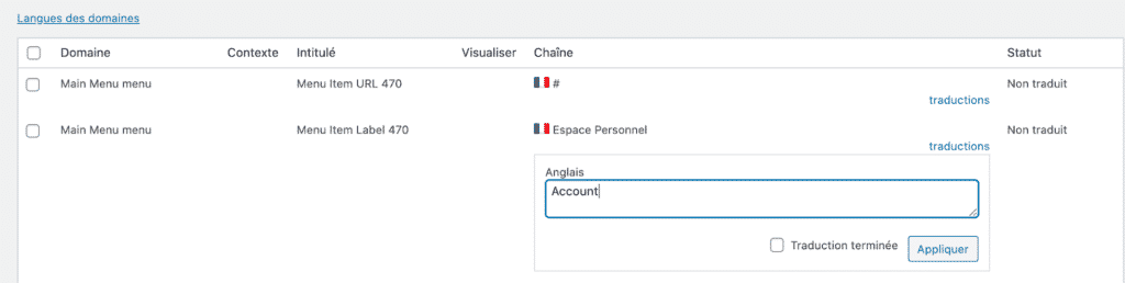 traduire le menu wordpress avec wpml