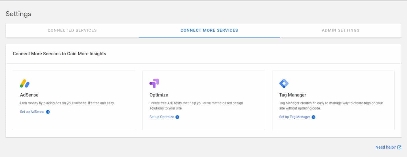 more services Site Kit