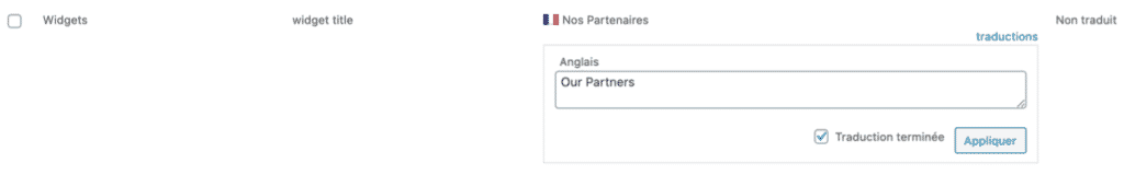traduction pied de page footer wpml