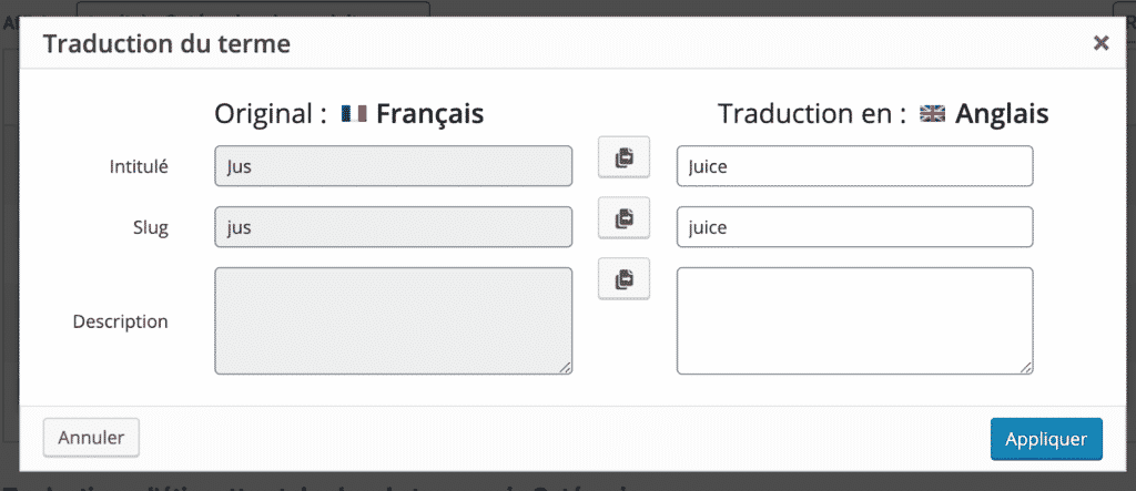 catégories WCML WooCommerce