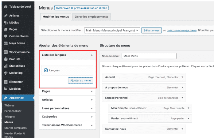 Traduire son menu avec Polylang - WPformation 