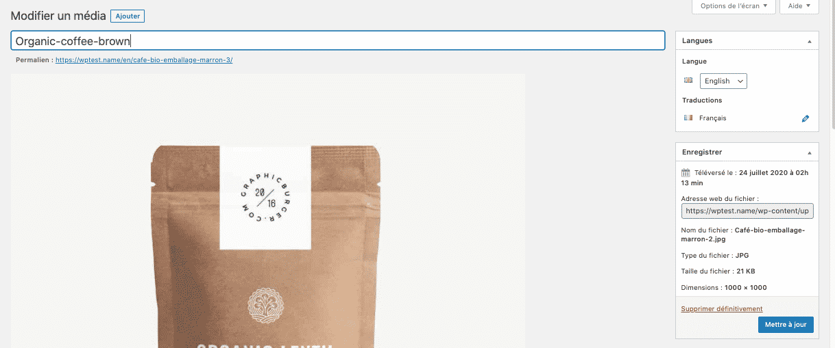 Traduire ses medias polylang