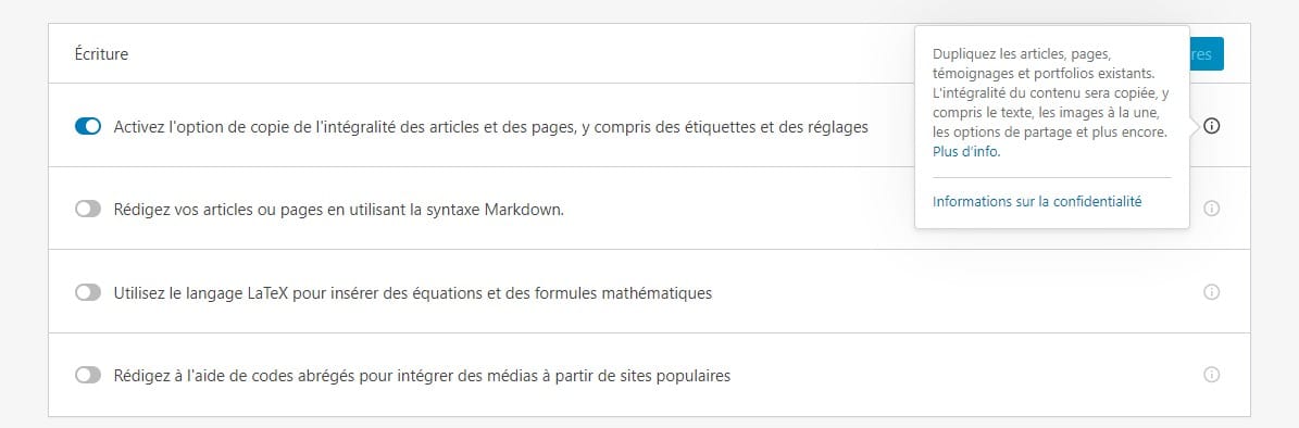 Jetpack Copie Contenus