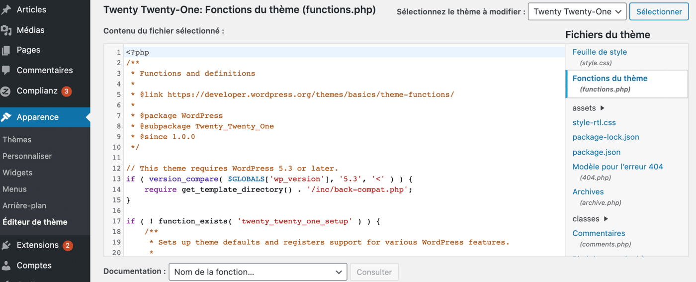 2.</p />
<p>fonctions de thème