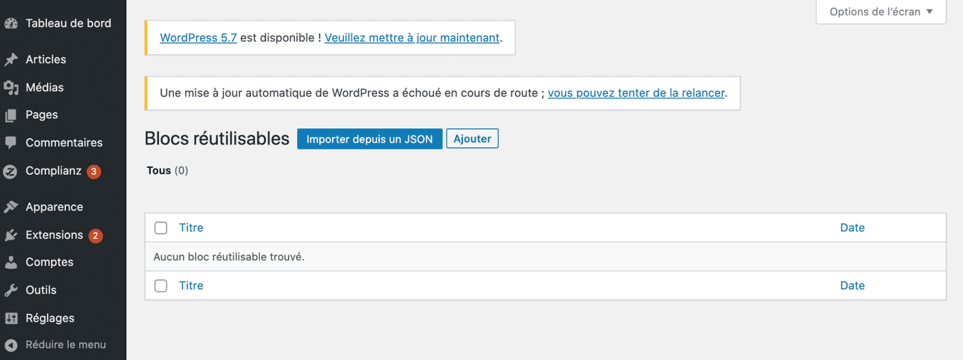 6 blocs réutilisables