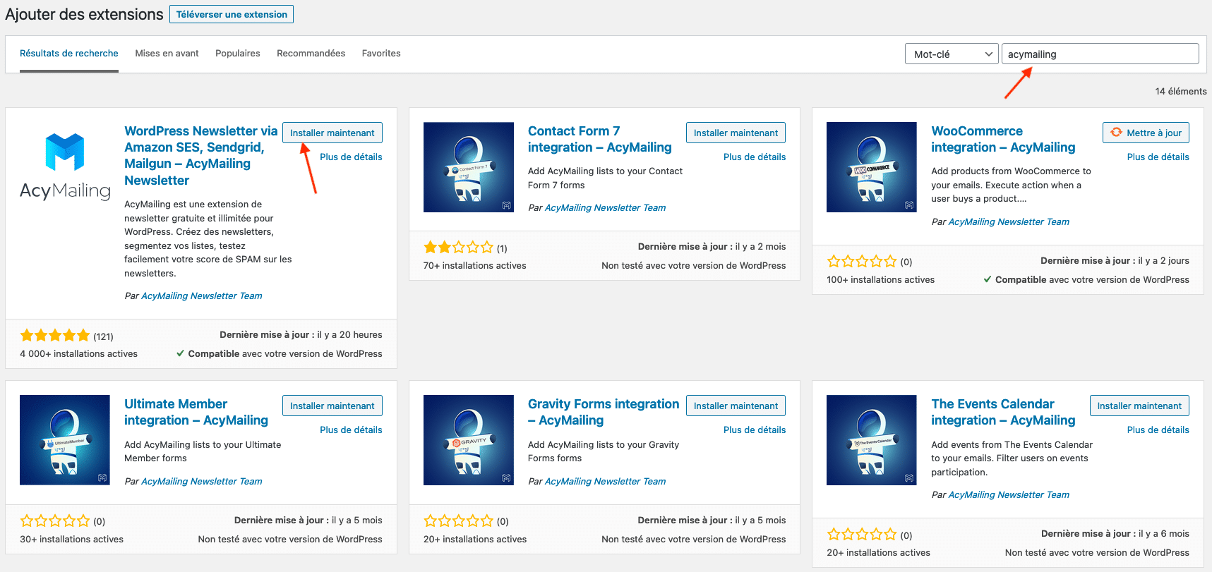 acymailing installation 1 1