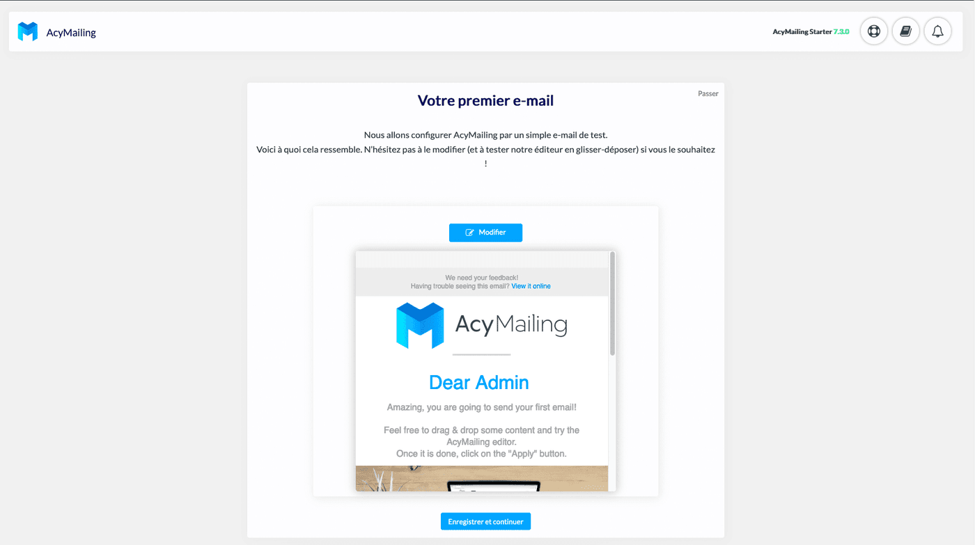 acymailing installation 2