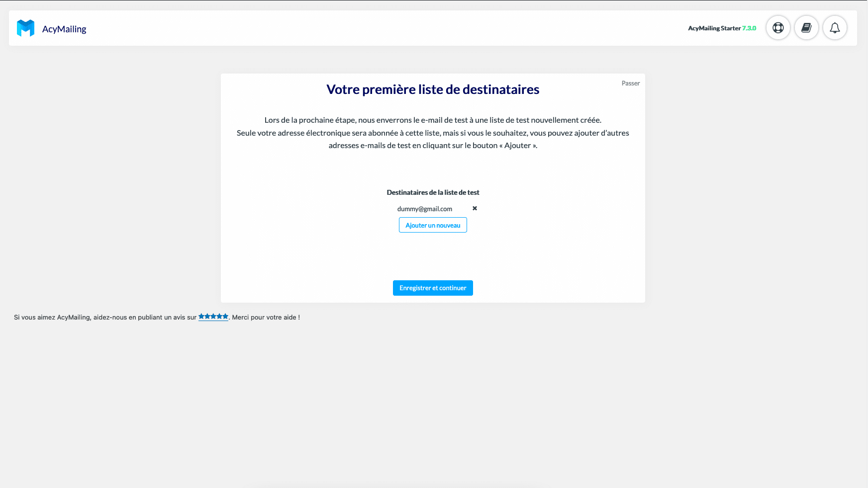 acymailing installation 4