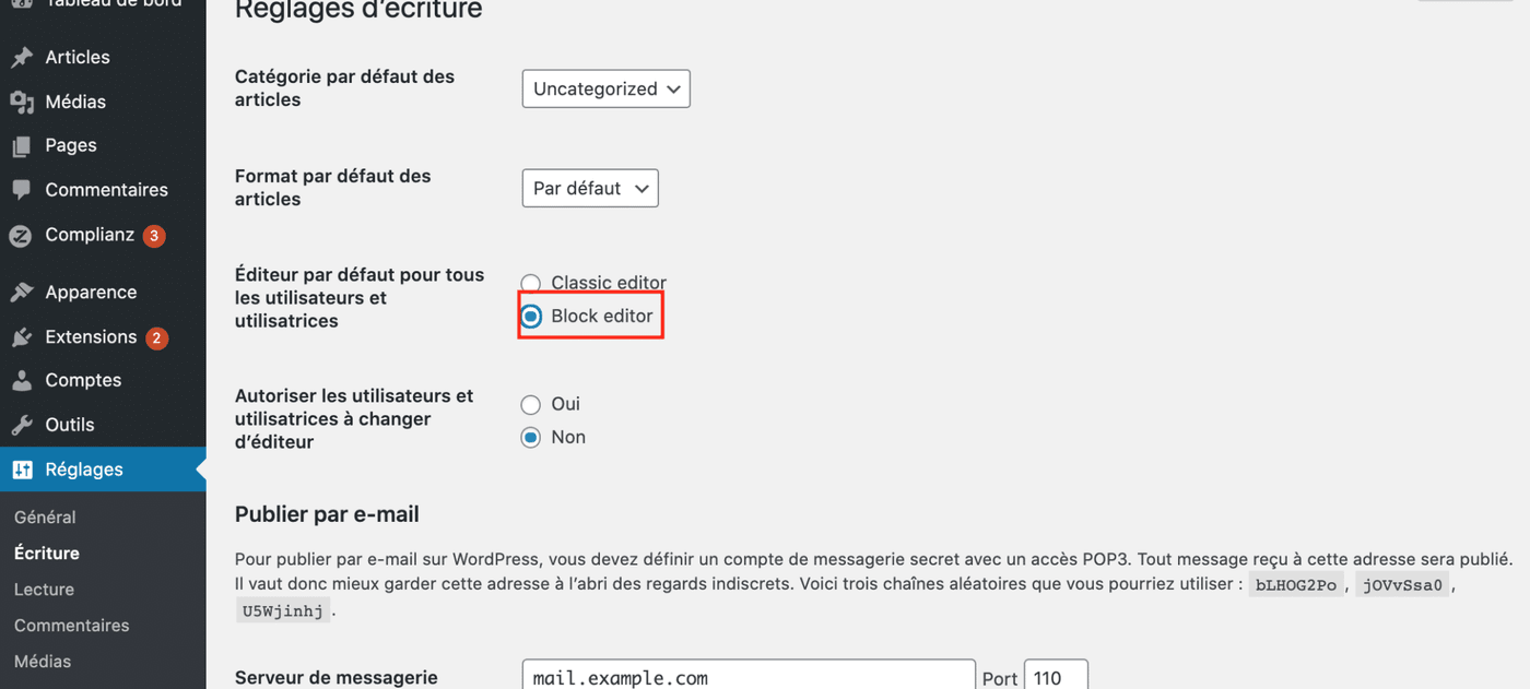 block editor