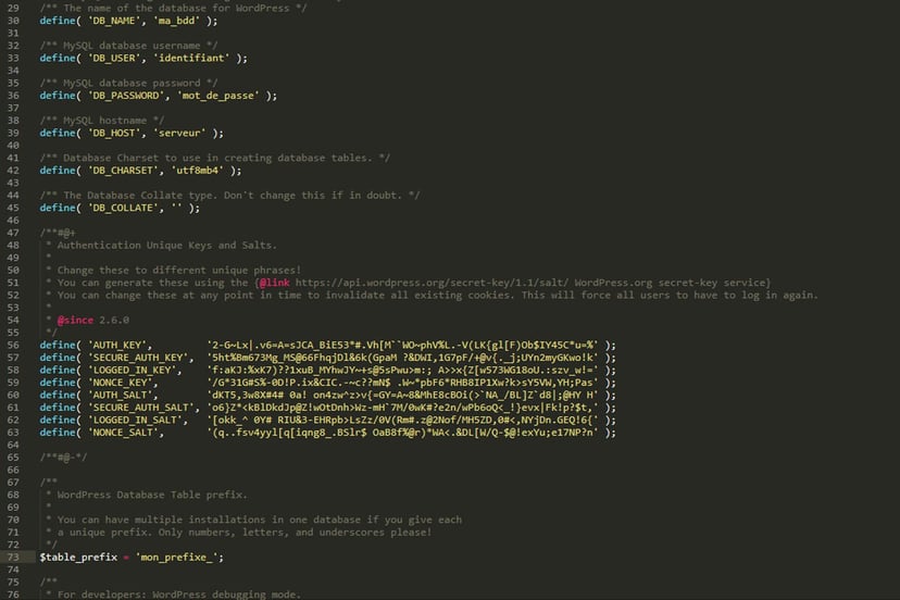 wp-config.php : le lien avec votre base de données WordPress