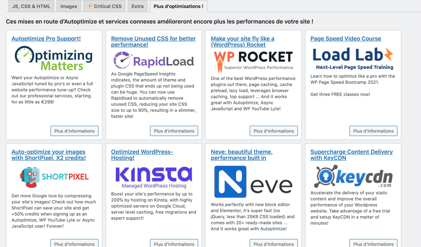 18 plus d'optimisations