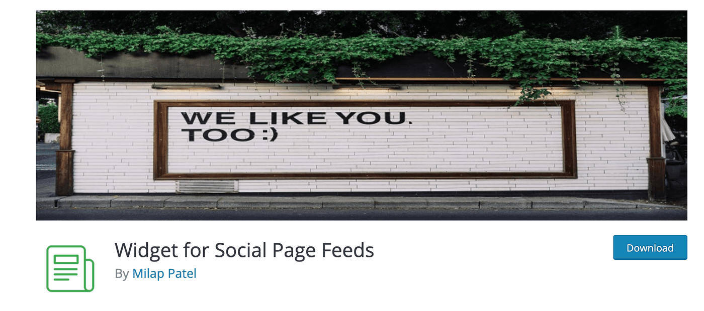 widget for social page feeds