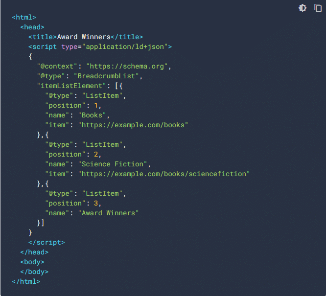balise fil d ariane balises schema org donnees structurees
