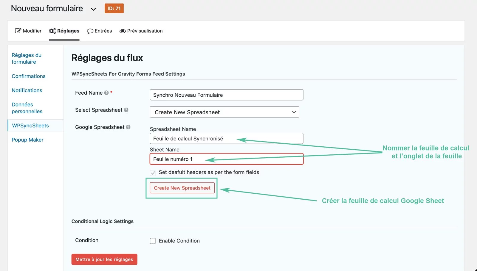 synchroniser gravity form google sheet plugin wordpress 18