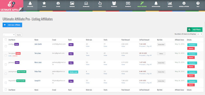 Ultimate Affiliate Pro - affiliation