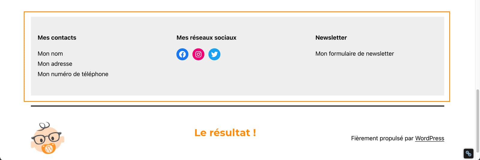 Tutoriel pour créer un pied de page avec des widgets
