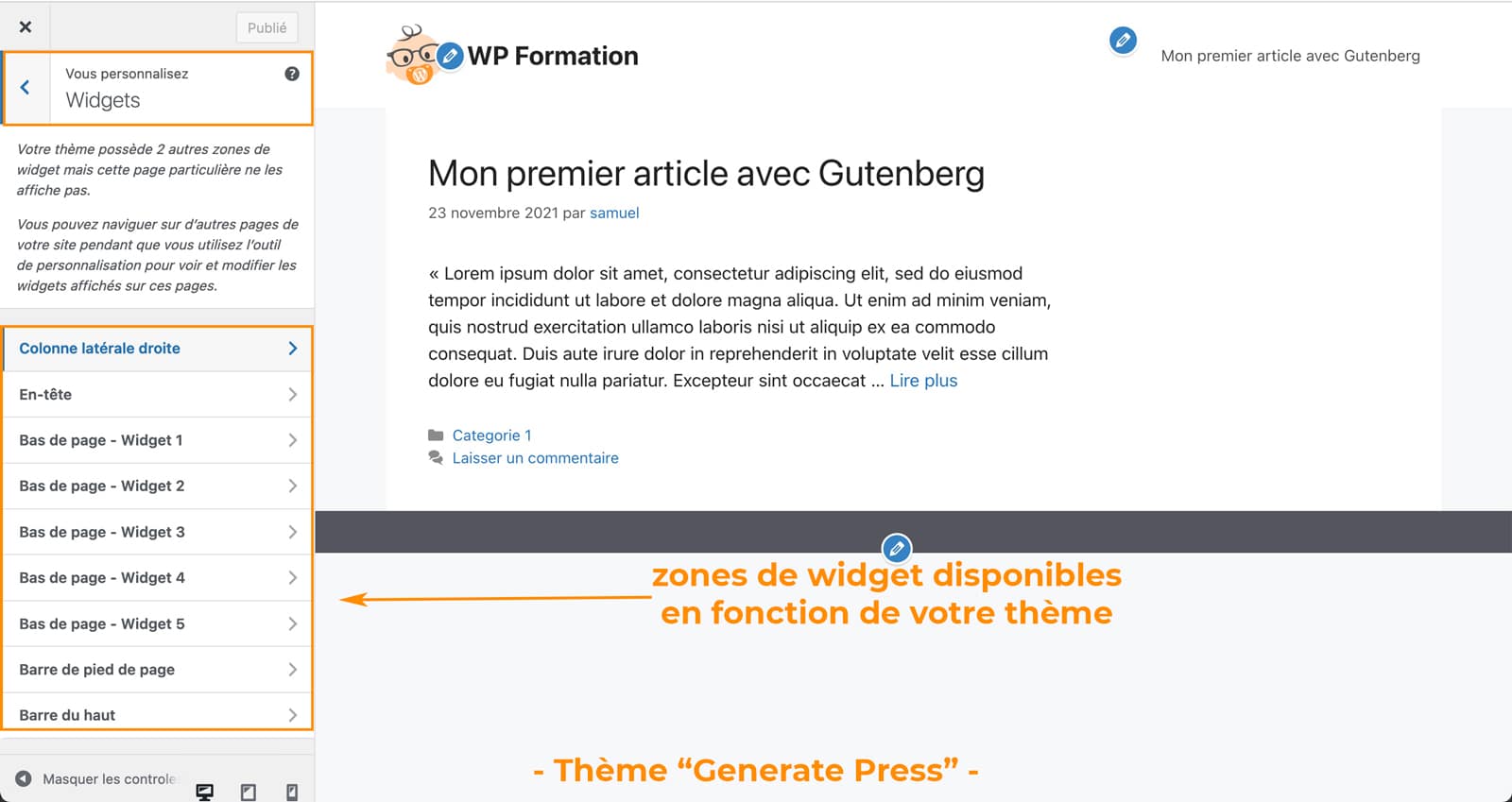 Tutoriel pour créer un pied de page avec des widgets