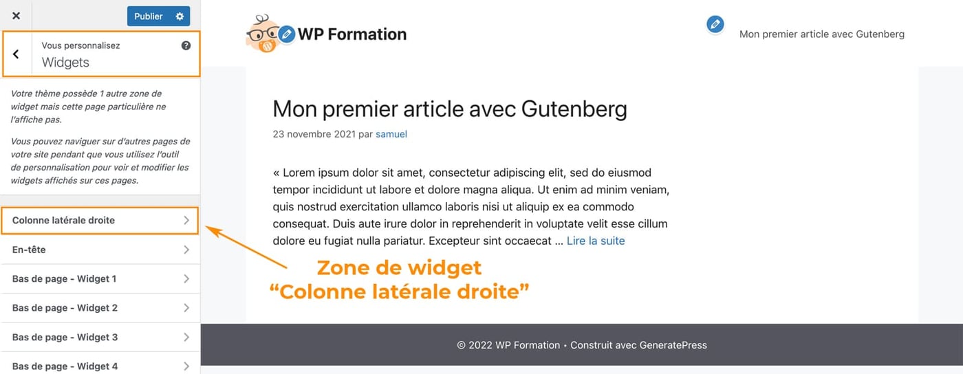 Tutoriel pour créer une sidebar avec des widgets