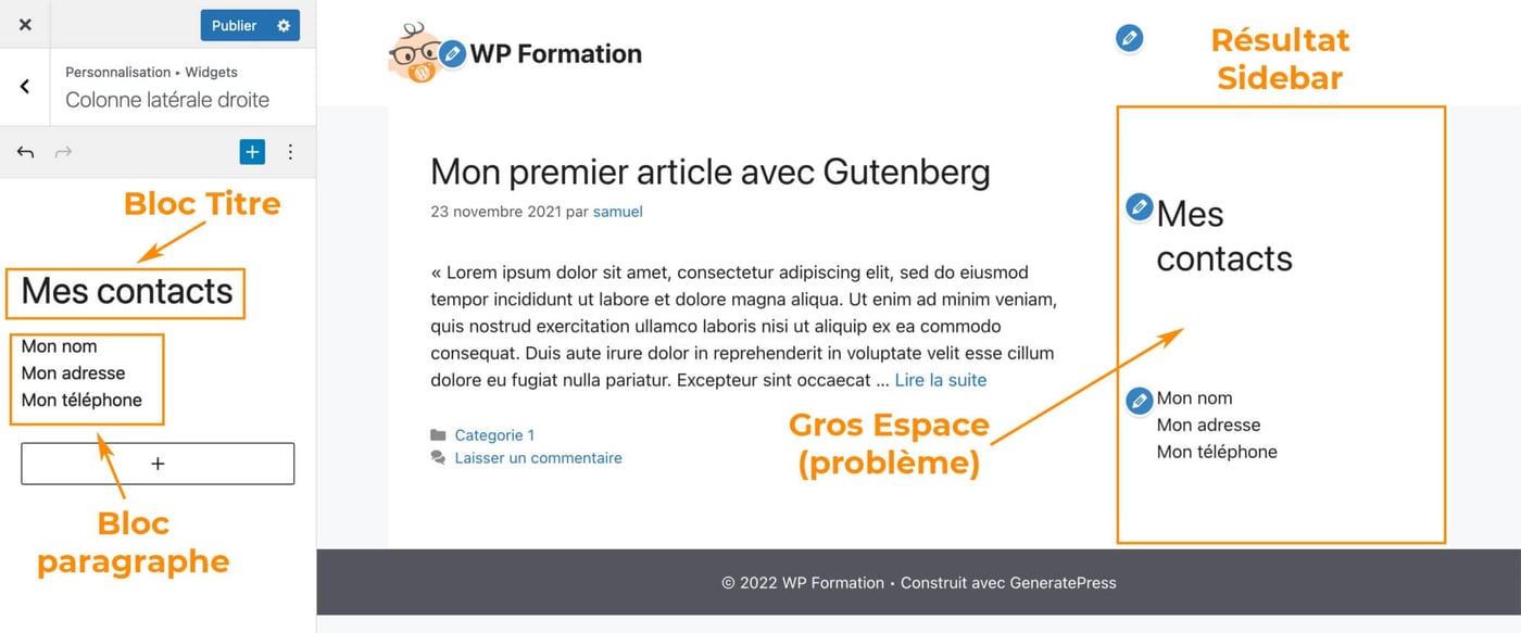 Pas à pas pour créer une sidebar avec des widgets