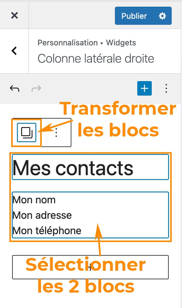 Pas à pas pour créer une sidebar avec des widgets