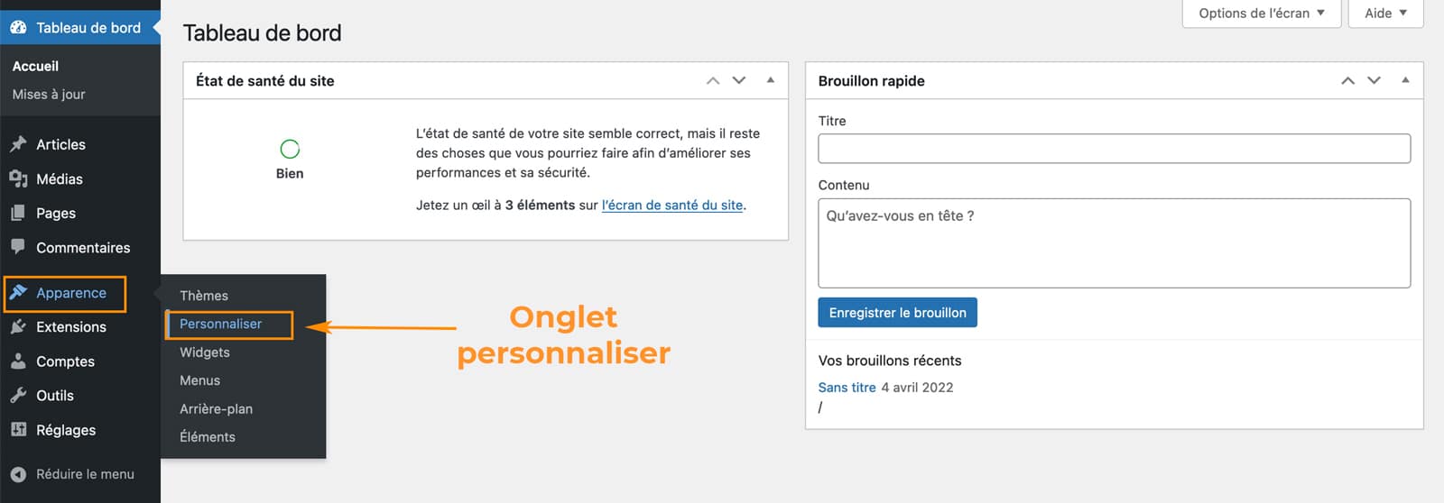Les zones de widgets WordPress