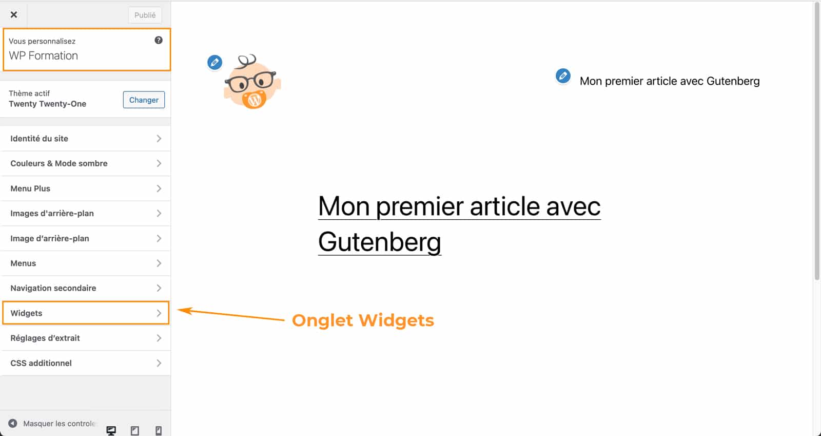 Les zones de widgets WordPress