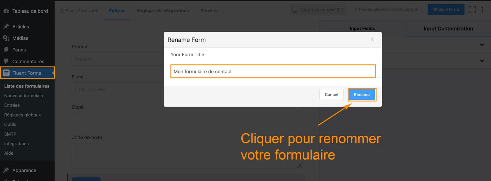 Tutoriel de Fluent Forms le plugin de formulaire WordPress