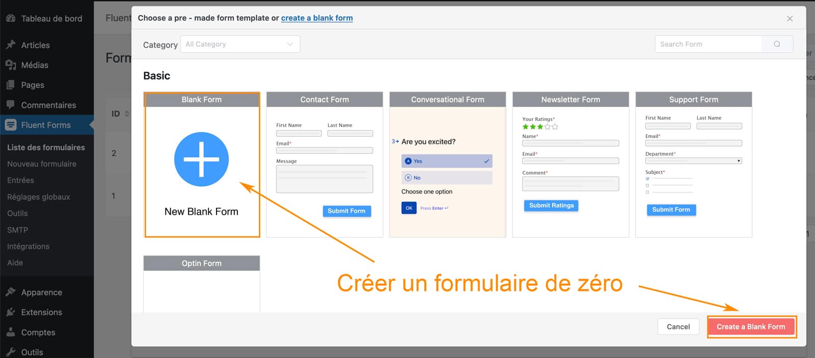 Tutoriel de Fluent Forms le plugin de formulaire WordPress