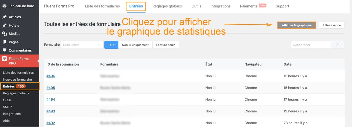 Réglages généraux de Fluent Forms