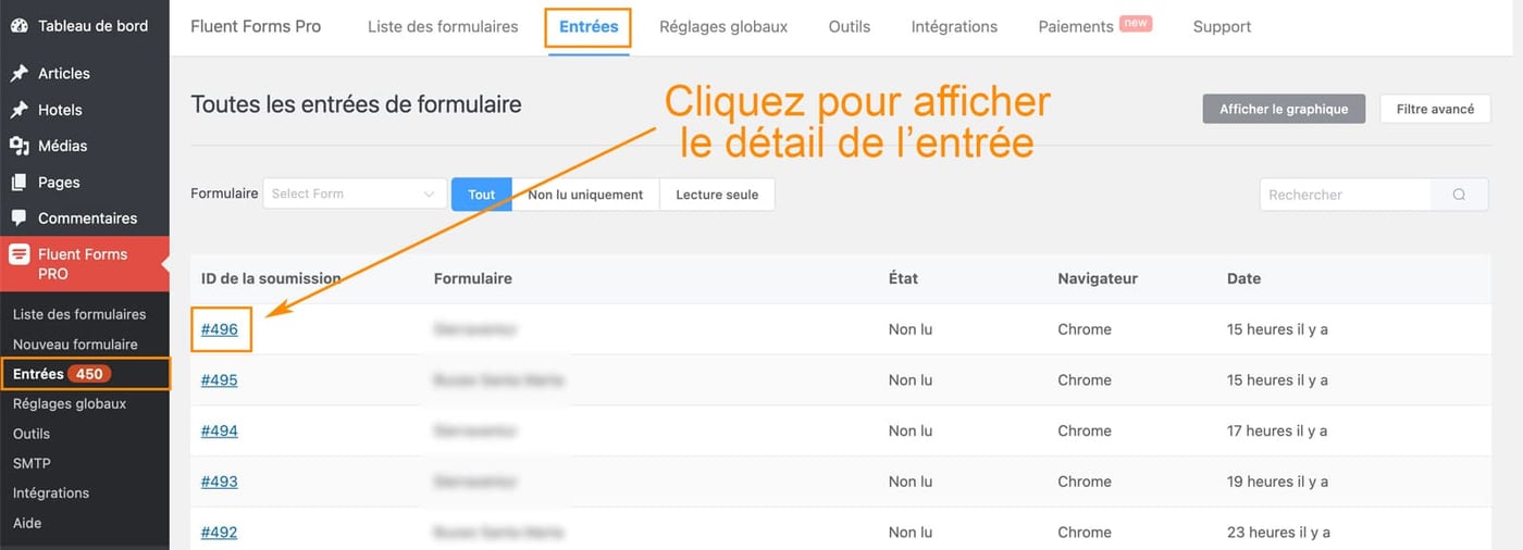 Réglages généraux de Fluent Forms