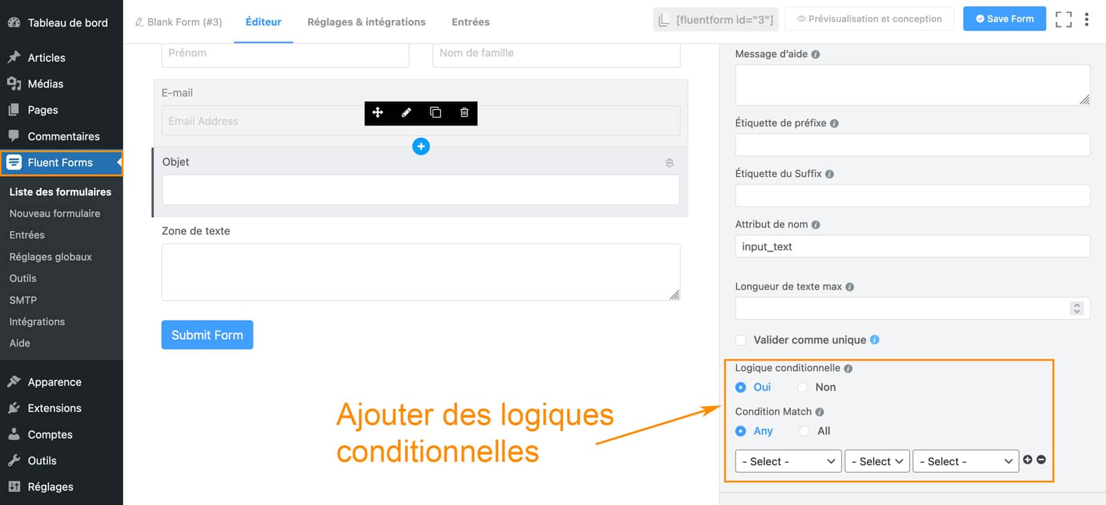 Tutoriel de Fluent Forms le plugin de formulaire WordPress