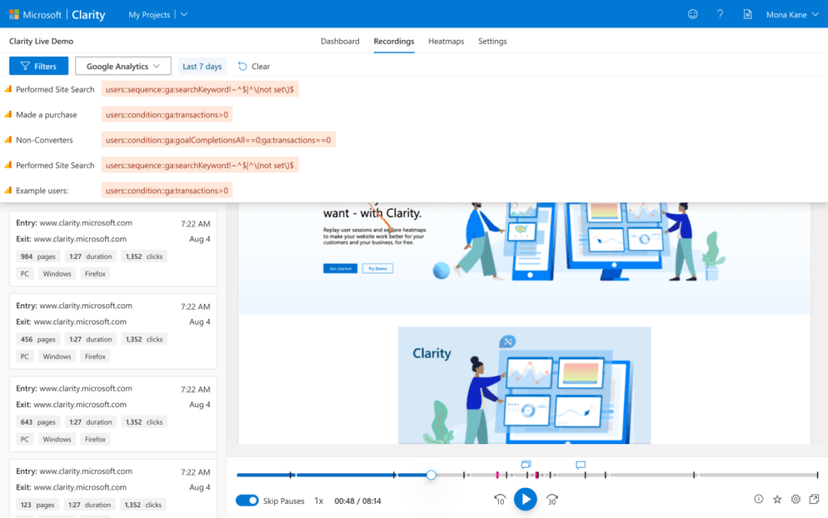 Clarity Google Analytics