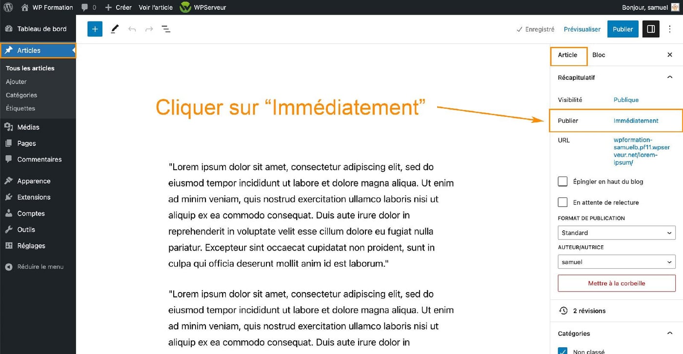 Comment planifier la publication d'un article WordPress