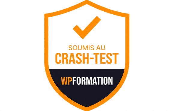 L'éditeur qui passe le crash test obtient son badge certifié WPFORMATION 