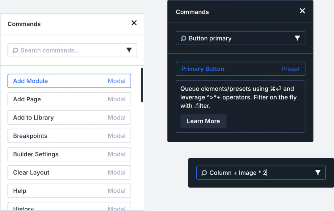 Command Center de Divi 5 pour navigation rapide