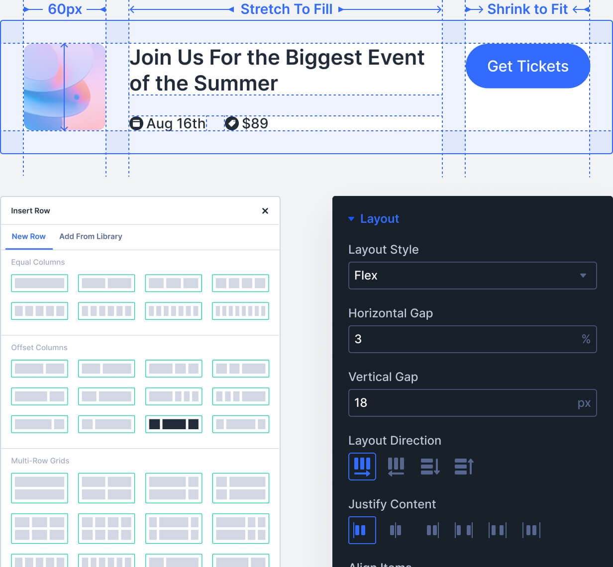 Mise en page Flexbox native dans Divi 5